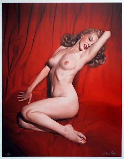 Marilyn Monroe Tirage couleur contrecollé sur aluminium, format 68.5 x 52 .7 cm, signé et...