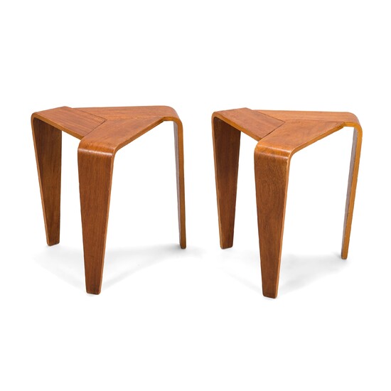 Marke Niskala-Luostarinen, a pair of mid 20th century 'Tabouret' stools for Oy Stockmann Ab, Keravan puusepäntehdas.