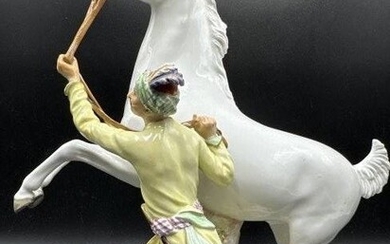 Meissen figurine of horse and trainer