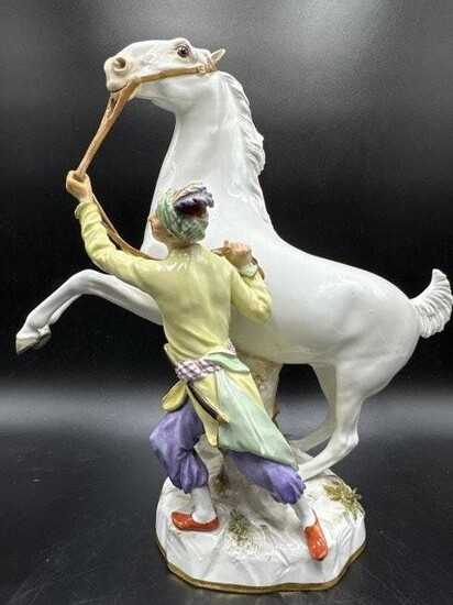 Meissen figurine of horse and trainer