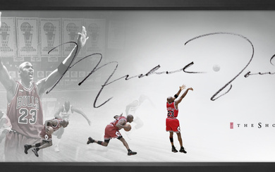 Michael Jordan Signed Bulls "The Show" Custom Framed Lithograph (UDA)