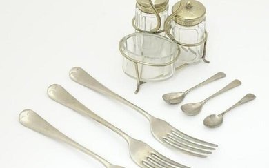 Militaria: an assortment of silver plated tableware