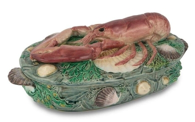 Mintons Majolica Turquoise Ground Lobster Tureen and