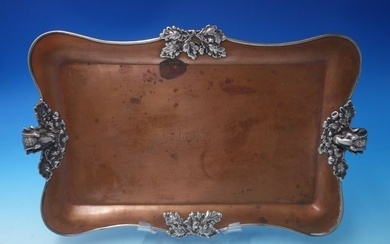 Mixed Metals by Tiffany and Co Copper Sterling Silver Tray 3-D Ram Acorns