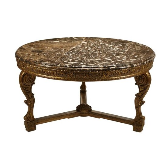 Monumental French Louis XV Style Marble Top Center