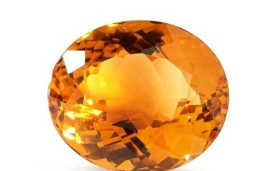NO RESERVE - AN UNMOUNTED CITRINE Oval cut, 14.10