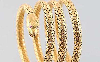 Napoleon III snake bracelet in yellow gold 750...