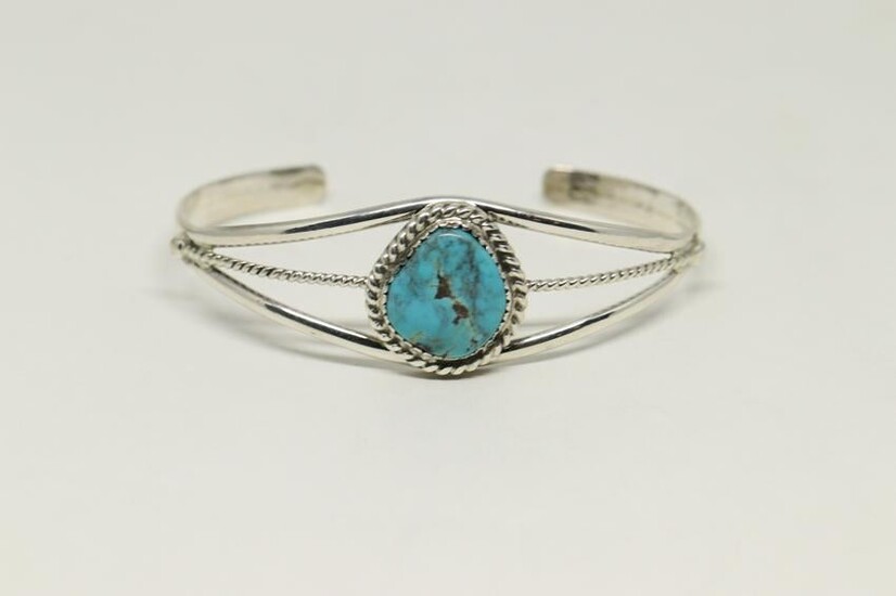 Native American Navajo Turquoise Bracelet By Lenore.