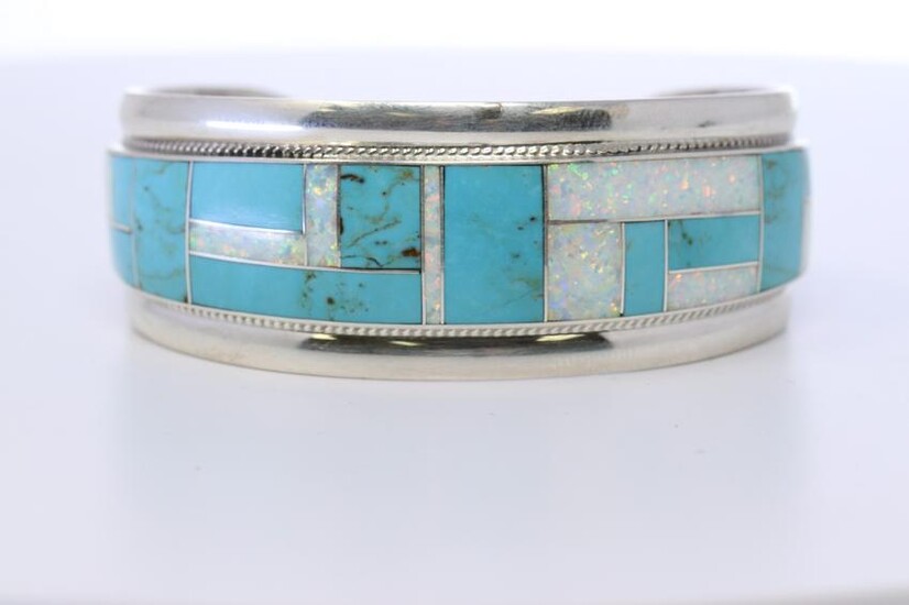 Native American Sterling Silver Zuni Handmade Turquoise