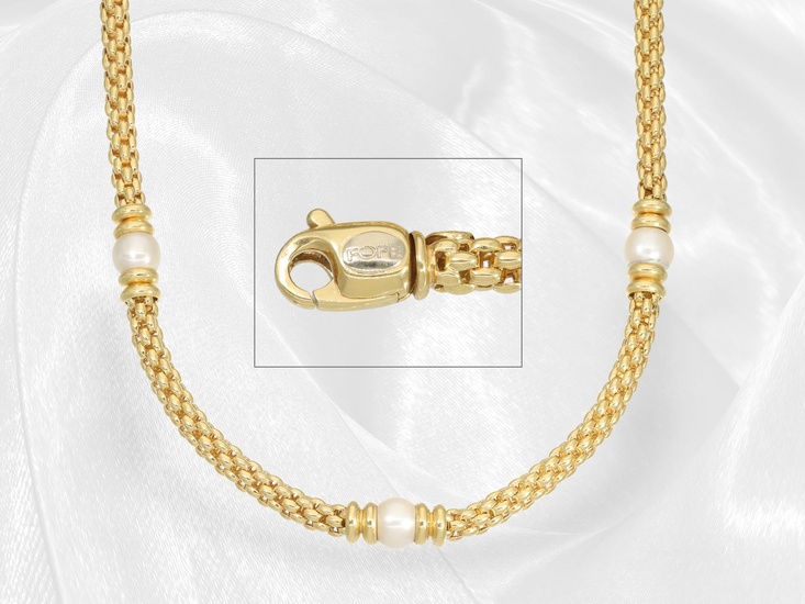 Necklace: modern, formerly very expensive designer necklace, brand jewellery from Fope, 18K gold