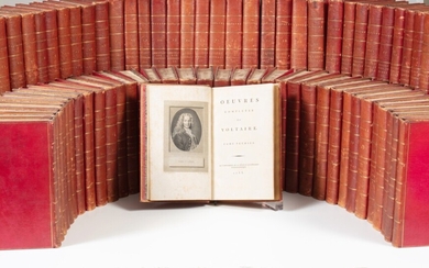 Œuvres complètes. [Kehl], 1784-1789. 70 volumes in-8. Maroquin rouge à long grain., [Voltaire, François Marie Arouet dit]
