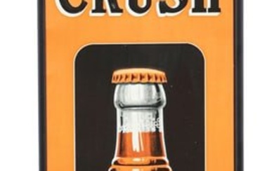 ORANGE CRUSH EMBOSSED TIN SIGN W/ EARLY BOTTLE GRAPHIC