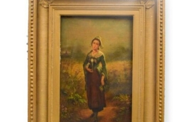 Oil on Board Portrait of a Girl