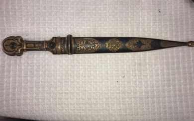 Old Caucasian sword silver 84 with black enamel 40 cm
