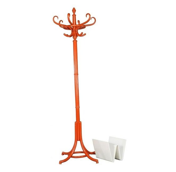 Orange lacquered standing spider coat stand 188 cm high