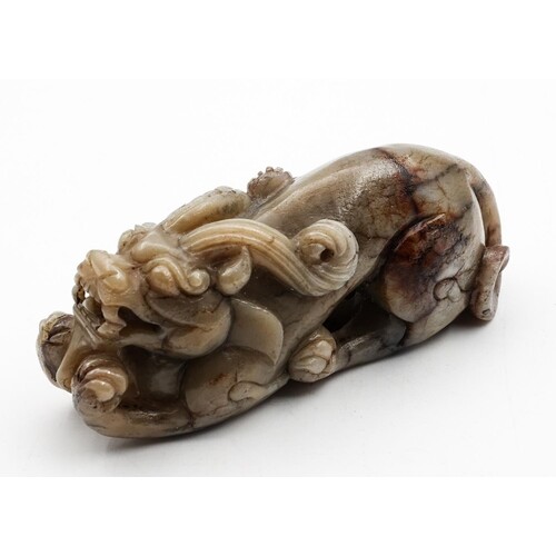 Oriental Carved Jade Foo Dog Scroll Rest
