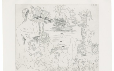 PABLO PICASSO (1881-1973), Scène pastorale poussinesque sur le thème de Pan et Syrinx, from: Séries 347