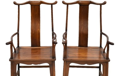 PAIR OF HUANGHUALI OFFICER HAT ARMCHAIRS