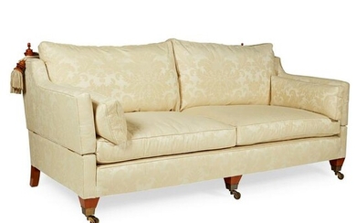 PAIR OF LARGE THREE SEATER KNOLE SOFAS MODERN