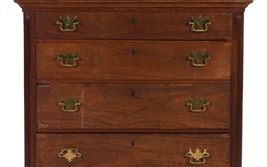 PENNSYLVANIA CHIPPENDALE WALNUT CHEST OF DRAWERS, LATE 18TH CENTURY 38 1/4 x 37 1/4 x 19 3/4 in. (97.2 x 94.6 x 50.2 cm.)