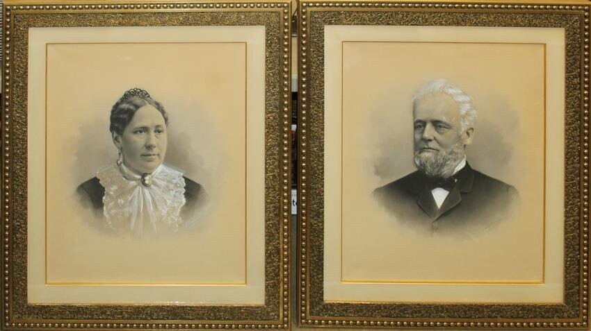 Pair of 19th c Photoprocess Photos of AT Foster