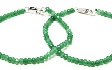 Pair of Faceted Emerald Beaded Bracelets