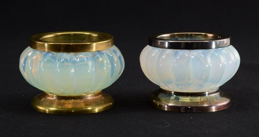 Pair of French Opaline Glass Open Salts