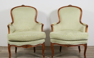 Pair of Louis XV Style Bergere Armchairs