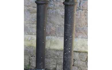 Pair of Victorian cast iron columns with square fixing plate...