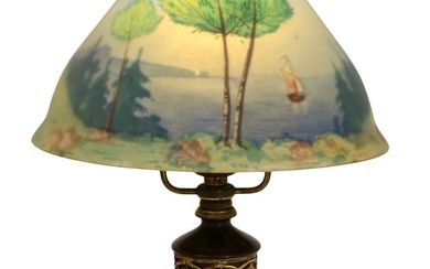 Pairpoint Scenic Boudoir Lamp with Boat