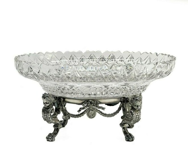 Pairpoint Silverplate and Cut Glass Centerpiece Bowl