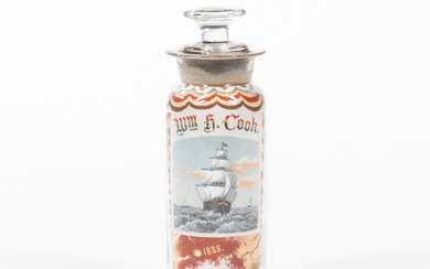 Patriotic Sand Picture in a Bottle with Ship Wm. H. Cook