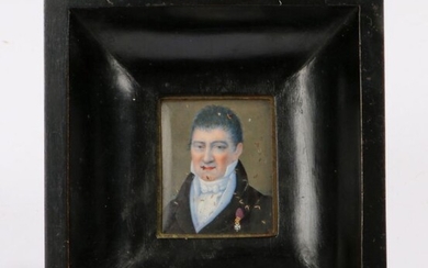 Paust, portrait miniature depicting Domenico Sestini (Florence 1750-1832), famous numismatist and