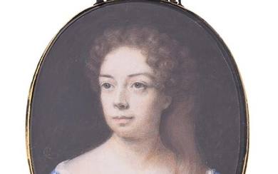 Peter Cross (British fl. late 17th century), A lady, wearing blue dress