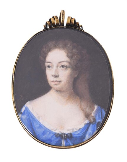 Peter Cross (British fl. late 17th century), A lady, wearing blue dress