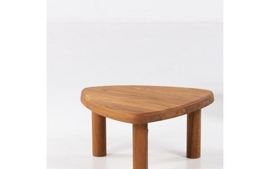 Pierre Chapo (1927-1987) Model T23 Coffee table Elm wood Model created circa 1960 Debossed stamp