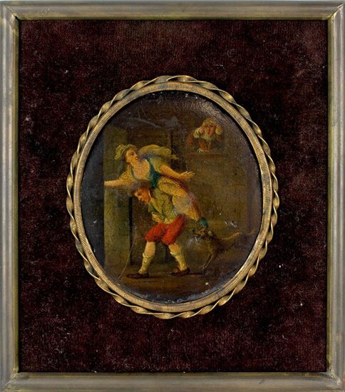 Pittore fiammingo del XIX secolo, Scena di genere, olio su...