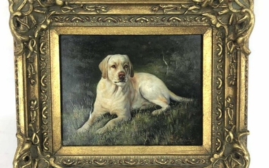 Portrait of Labrador Oil on board signed Cassidy sight
