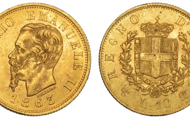 REGNO D'ITALIA. VITTORIO EMANUELE II DI SAVOIA, 1861-1878. 10 Lire...