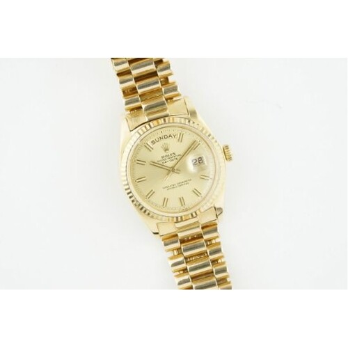 ROLEX OYSTER PERPETUAL DAY-DATE 18CT GOLD 'WIDE BOY' REF. 18...