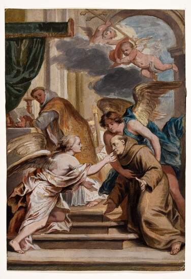 RUBENS, Peter Paul (follower of) St Bonaventure Receiving Communion from the Hands of an Angel....