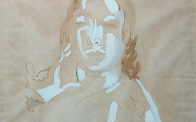 Raoul DUFY (1877-1953) – Le portrait de Madame Dufy, – Lavis brun et gouache bl…