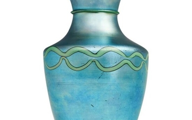 Rare Steuben Blue Aurene Vase