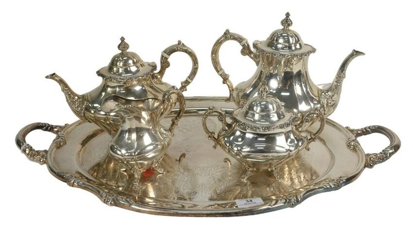Reed and Barton Sterling Silver Four Piece Tea Set with