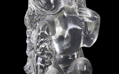 Rene Lalique Clear Frosted Glass Statue Printemps