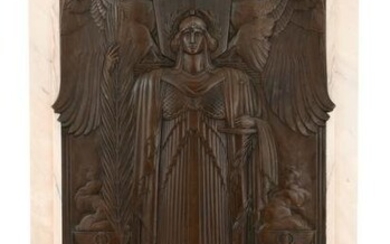 Rene Paul Chambellan (American, 1893-1955), Art Deco Bronze World War II Memorial Plaque with