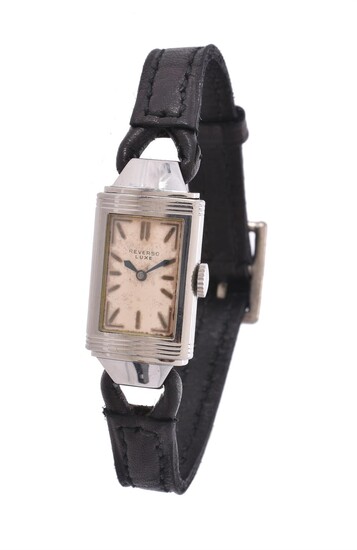 Reverso Luxe, Lady's stainless steel reversible wrist watch