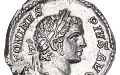 Roman Empire, Caracalla, 198–217 AD, Denarius, Rome mint 207, PONTIF TR P X COS II, 3.13 g, RIC 95