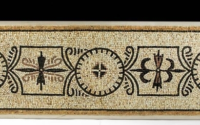 Roman Stone Mosaic Panel - Circular Motifs / Emblems