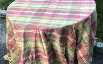 Round End Table Custom Made Design Fabric Cloth